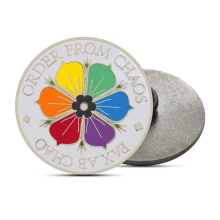 Forme personnalisée personnalisée Exquise Vente chaude ronde Colorful Flower Logo Souveniture Souveniture Pin de revers